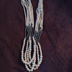 Heavy carved bead neckace